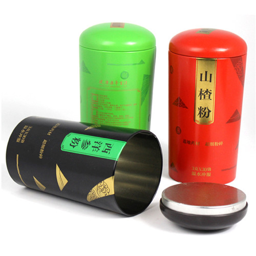 西洋參粉鐵罐；圓形山楂粉包裝罐定制